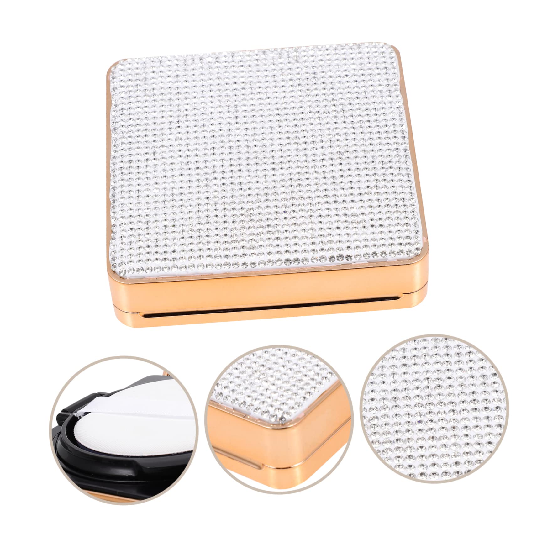 FRCOLOR Caja Vacía De 2 Uds Contenedor De Diamantes Soplo De Polvo Compacto Líquido Estuche Portátil para Maquillaje En Polvo Soporte para Base Estuches para Polvo Material De