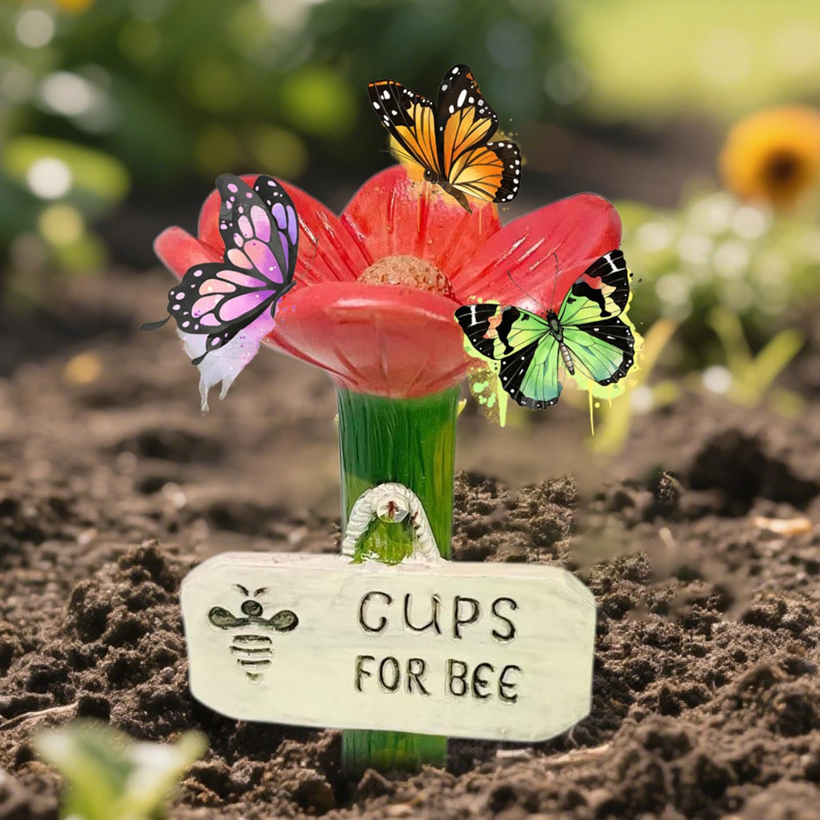 2026Nuovo Stazione di irrigazione delle a forma di, stazione di irrigazione per giardino 6,5 x 10,9 cm, tazze di fiori per tazze per stazioni di irrigazione per esterni BeeCups per