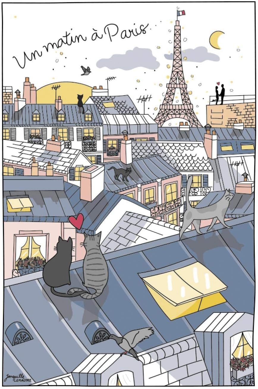 Torchons & Bouchons, Paris Montmartre Kitchen/Tea Towel, 100% Cotton