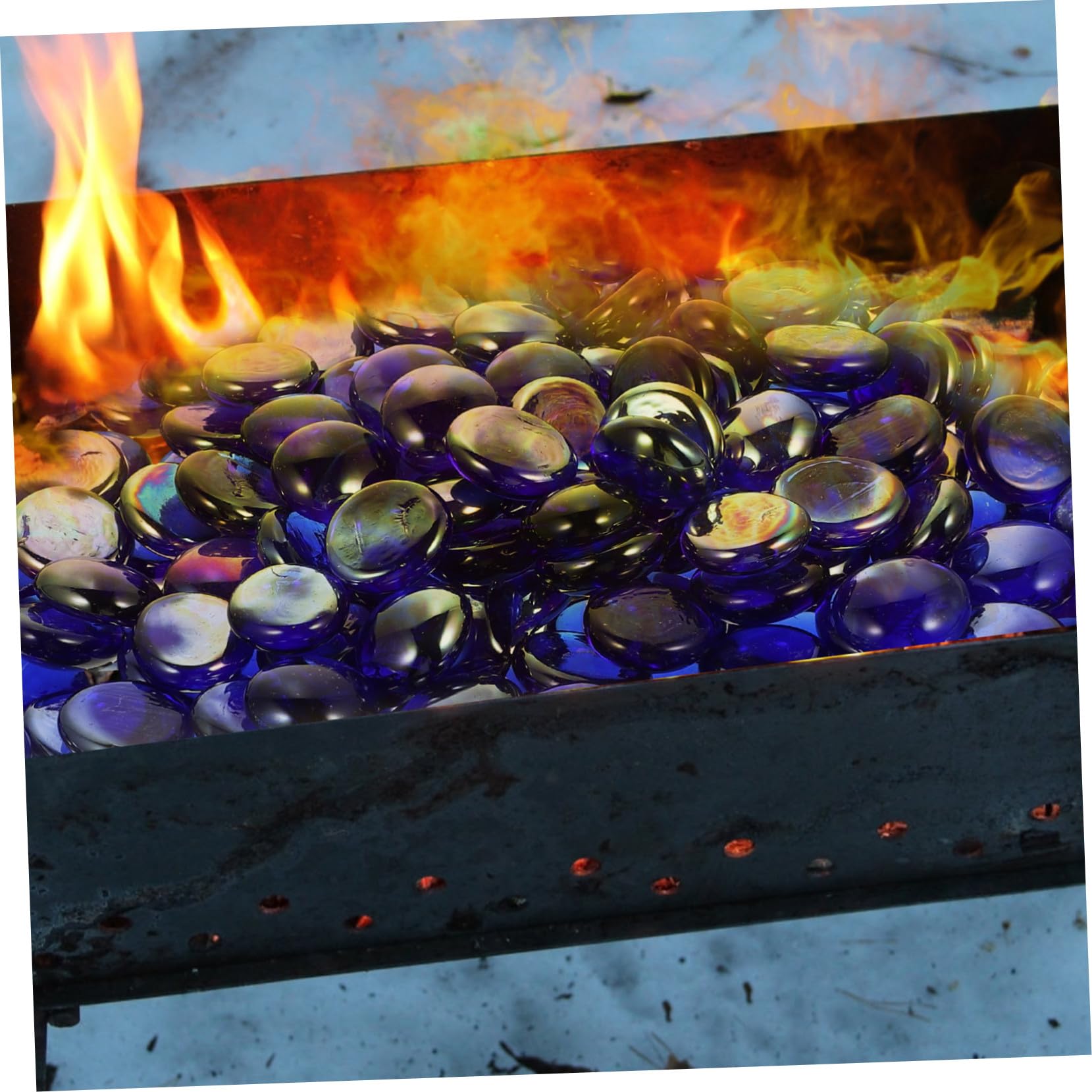 de Décoratives Bleu Profond Galets pour Aquarium Ignifuges pour Foyer Cheminée et Bassin Ornements Durables et Réutilisables pour Décoration Intérieure et Extérieure