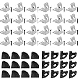Dsjnf Black V-Shaped LED Channel Metal Mounting Clip V-Shaped LED Slot Metal Mounting Clip for The Track LED Channel End Cover with Screws of Strip Light Strips 24 PCS