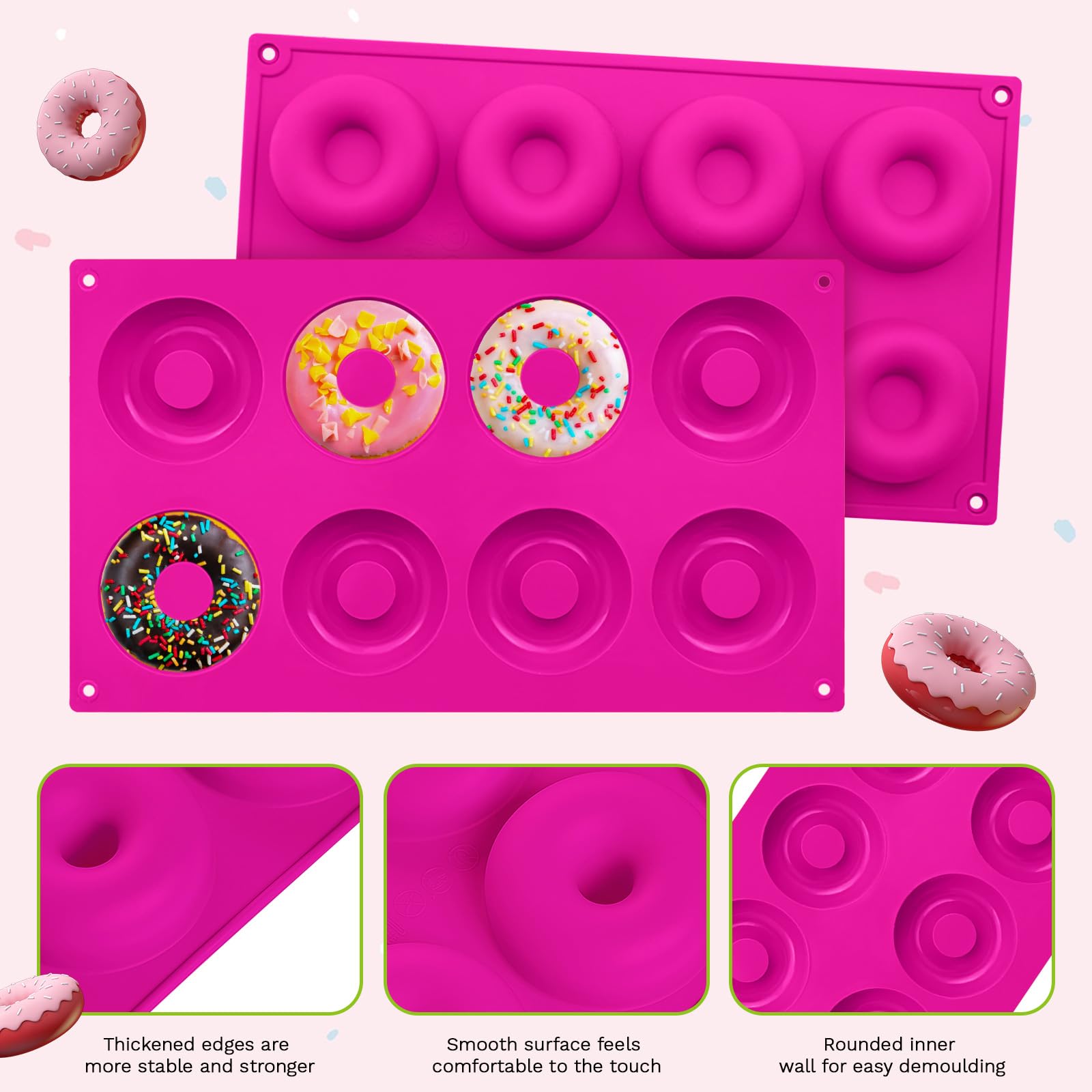 Stampo Ciambelline Set 3 Stampi Silicone Per Ciambelle E Bagel Antiaderente Per 1020723