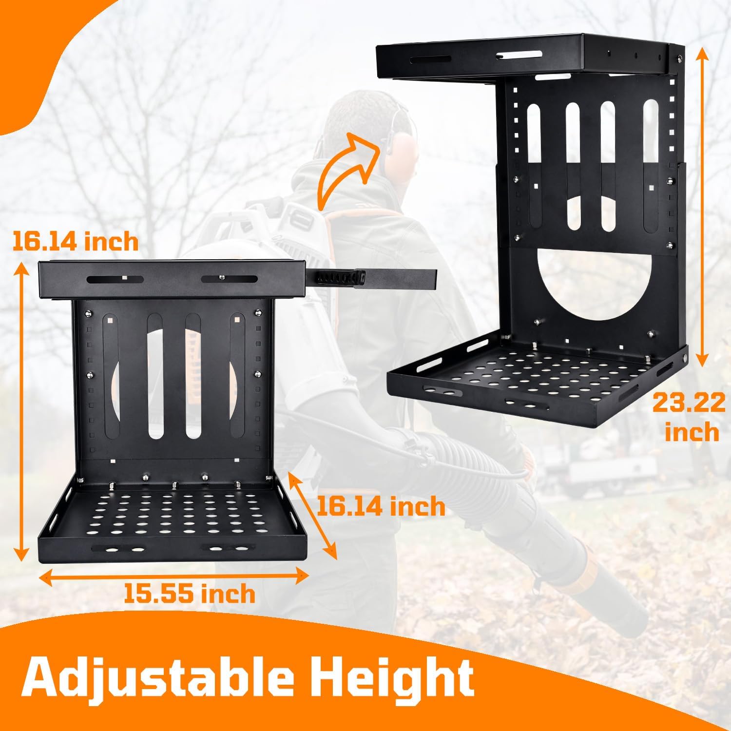 Backpack Blower Rack for Stihl BR600 BR700 BR450 & All Blowers Within 16×15×23 Inch Blower Trailer Rack for Open & Enclosed Landscape Trailer & Truck Backpack Blower Rack for Trailer with Lock