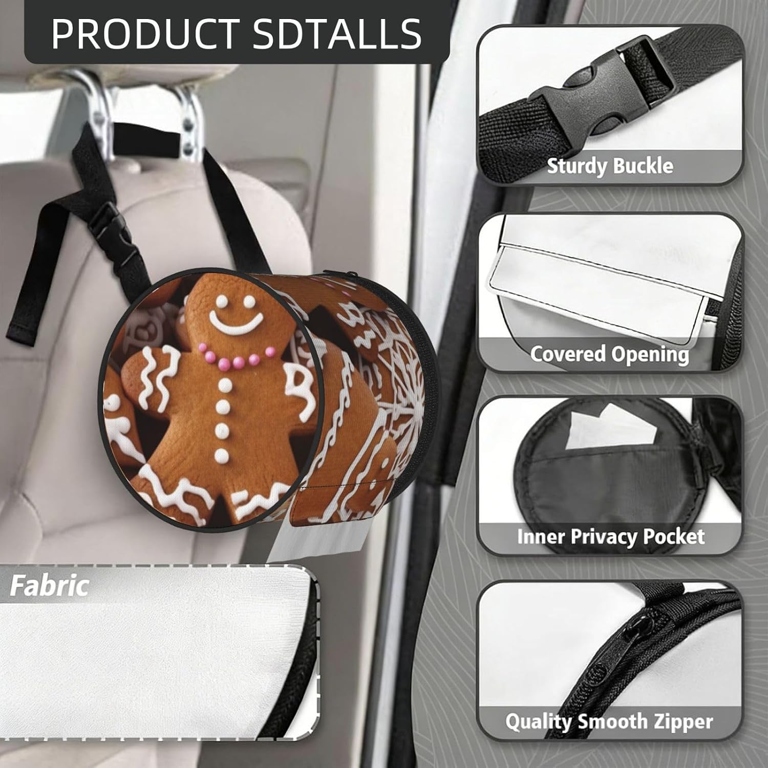 Hanging Toilet Paper Holder, Cat Proof, Water-Resistant Tissue Case Cover image 5