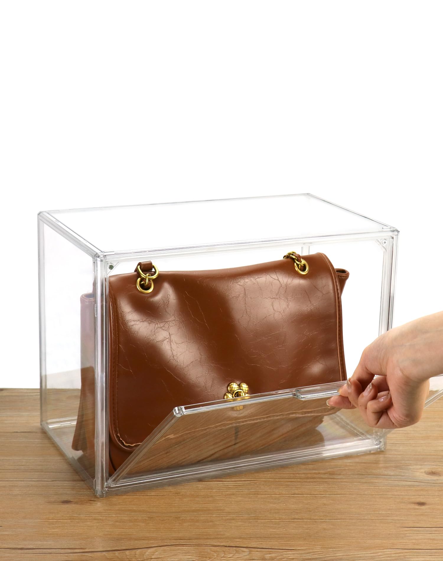 QWORK® 2 Faltbare Aufbewahrungsboxen Mit Deckel – Transparent & Stapelbar, 40,5x29x24 Cm