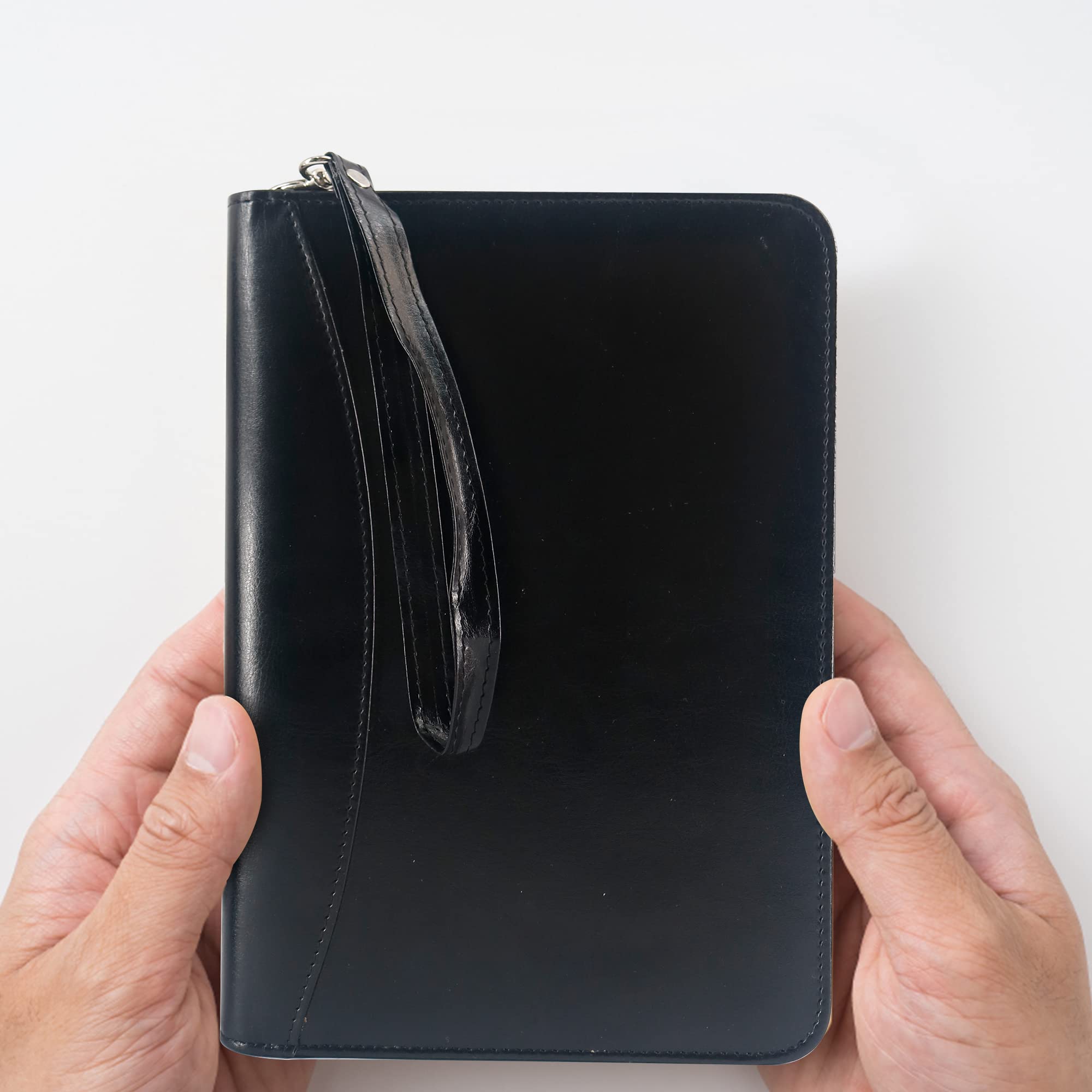 GraduatePro A5 Carpeta de Conferencias Zipper Cuero, Carpeta de Documentos para Viaje, Carpeta Organizadora Personal Agend, Diseñado para Negocio y para Tomar Notas, Negro