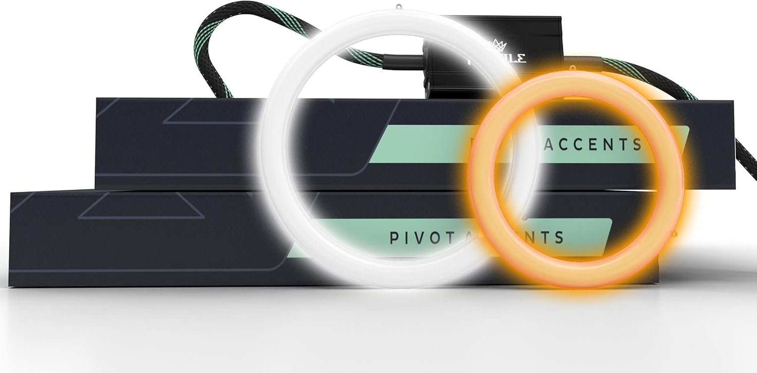 Profile Performance Prism Halos, 90mm Switchback Halo Kit for Custom Headlight Retrofit, Plug and Play JST Connector, Micro Mounts for Perfect Fitment, Ultra Bright White/Amber LEDs (1x LED240)
