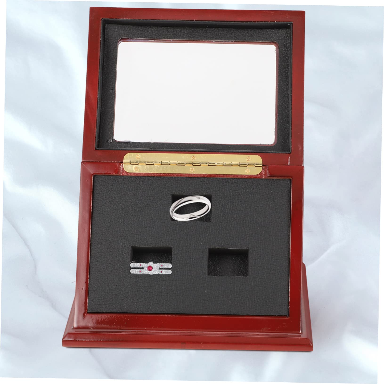 Happyyami Coffret Bague Délicat en Bois pour Bagues de Championnat