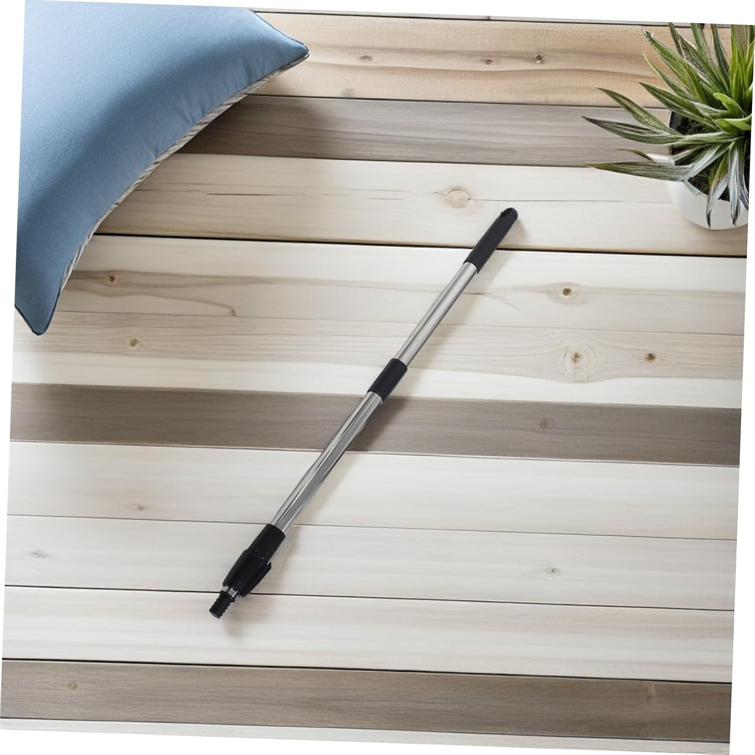 2 Sets Heavy Duty Stainless Steel Mop Handle Replacement with Threaded Extension and Detachable Multi-Section Build, Compatible Mop Accessories for Floor Cleaning and Commercial