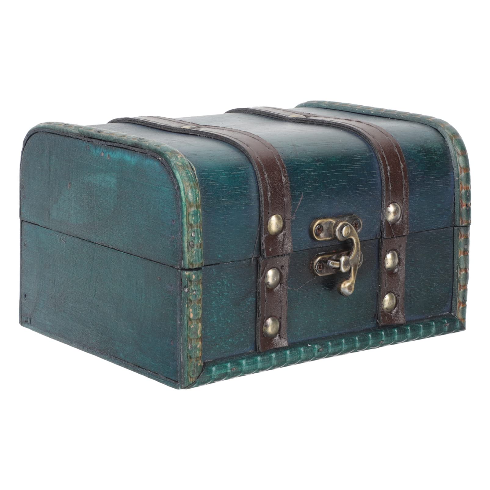 Organizer na biżuterię pudełko na skarby - drewniane etui do przechowywania w stylu vintage, 1 szt