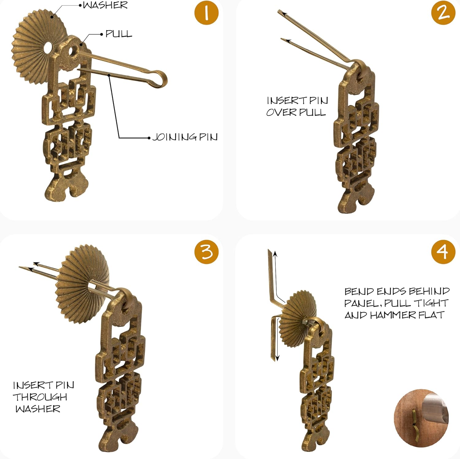 Hardware Philosophy Ancient Throne Brass Hardware Pulls 3.5-Inch - Set of 2 - Architectural, Interior Design, Furniture Cabinet Customization Hardware