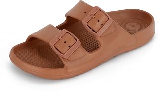 totes Women's Everywear Lightweight Waterproof Adjustable Double Buckle Slide Sandal
