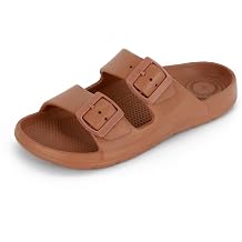 totes Womens Everywear Lightweight Waterproof Adjustable Double Buckle Slide Sandal