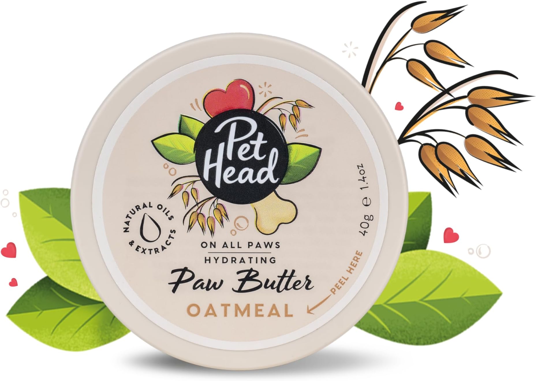 On All Paws Oatmeal Paw Butter | Soothes & Nourishes for Soft Crack-free Paws and Noses | Paw Moisturiser Balm | Professional Grooming | Vegan | Lick-Safe | Gentle Formula for Puppies | 40g