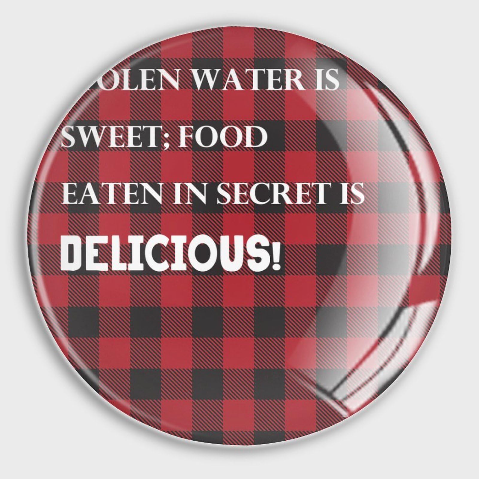 Stolen Water is Sweet; Food Eaten in Secret is Delicious Refrigerator Magnets Magnets Glass Funny Magnets Decor for Office Cabinet Refrigerator Whiteboard Photo, 4 PCS, Style-18