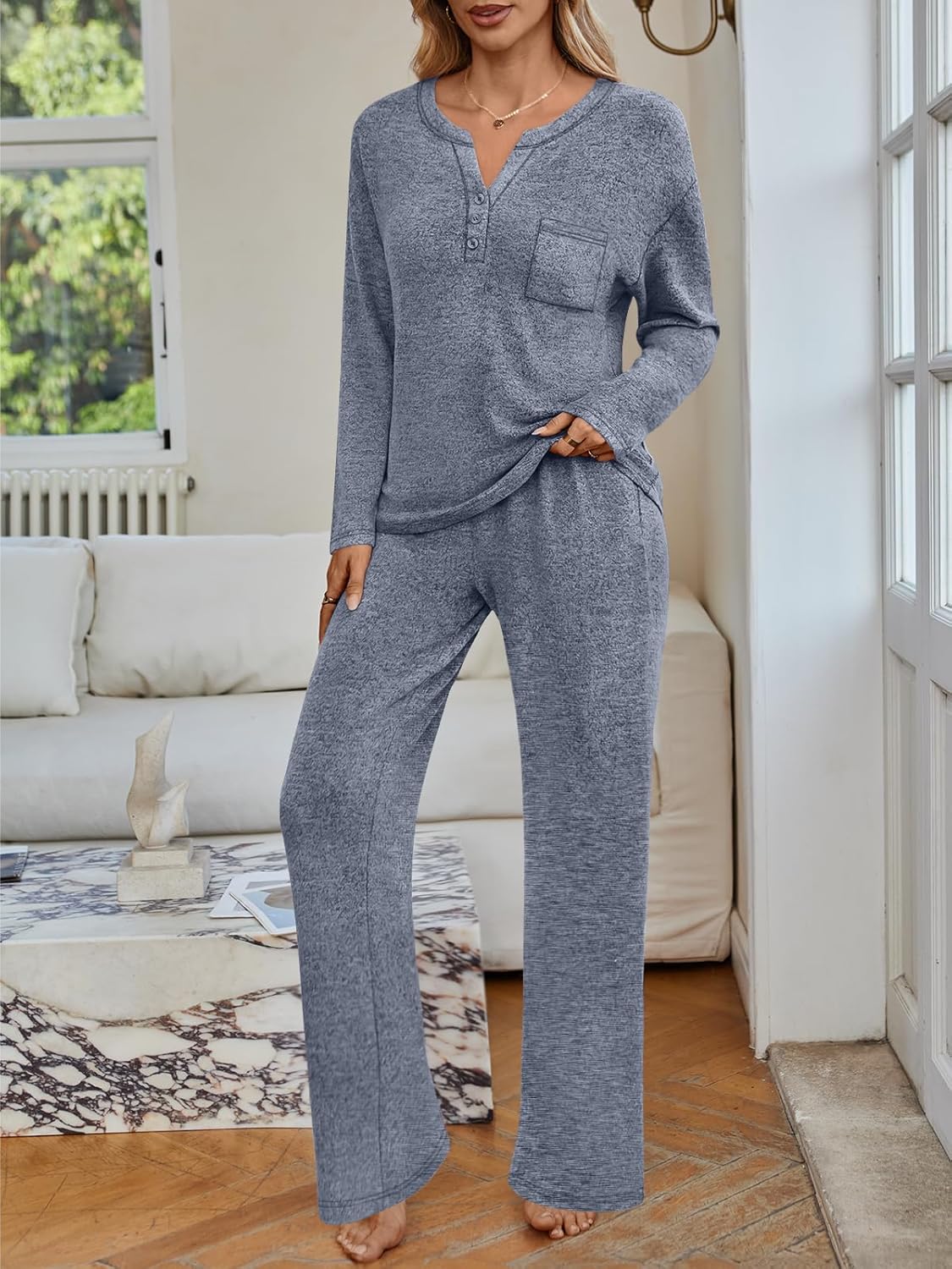 LILLUSORY Womens 2 Piece Lounge Sets Winter Outfits 2026 Sweatsuit Matching Pjs Airport Vacation Travel Fall Pajamas Fashion - Image 2