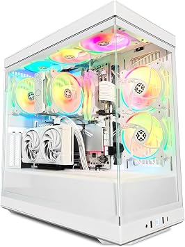 XOTICPC Y40 Ghost Gaming Desktop, AMD Ryzen 7 9700X 3.8GHz 5.5GHz Turbo Boost, RTX 4060 8GB, 2TB NVMe SSD, 32GB DDR5 RAM, 750W Gold PSU, Win 11