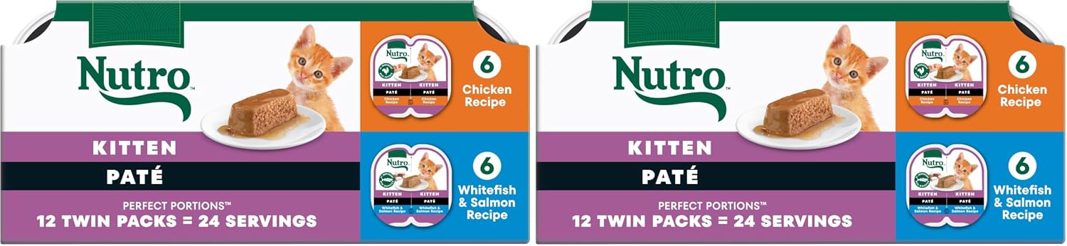 Nutro Perfect Portions Kitten Pate Wet Cat Food, Variety, 2.6 oz, 12 ct (Pack of 2)