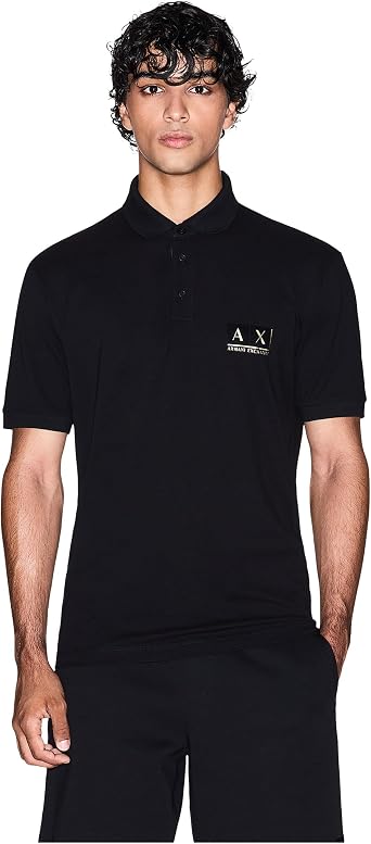 Armani Exchange Gold Detail Cotton Polo