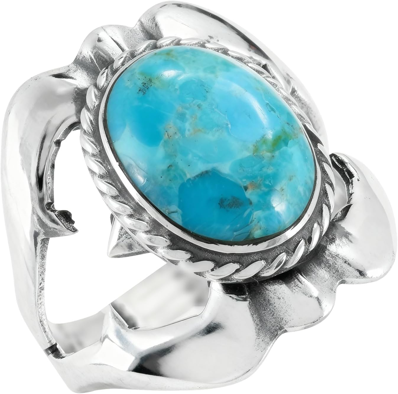Turquoise Ring Sterling Silver 925 Genuine Gemstones Size 6 to 11 - Image 3