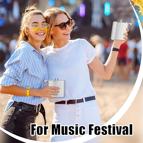 Miniatura 3 de Yaomiao 2 piezas de frasco para mujer, botella de pulsera creativa de 3.5 onzas, botella de agua de diamantes de imitación de 6 onzas, botellas de