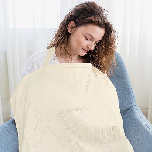 Miniatura 6 de Funda de asiento de automóvil infantil de muselina 2 en 1, fundas multiusos para lactancia materna, funda transpirable para asiento de automóvil