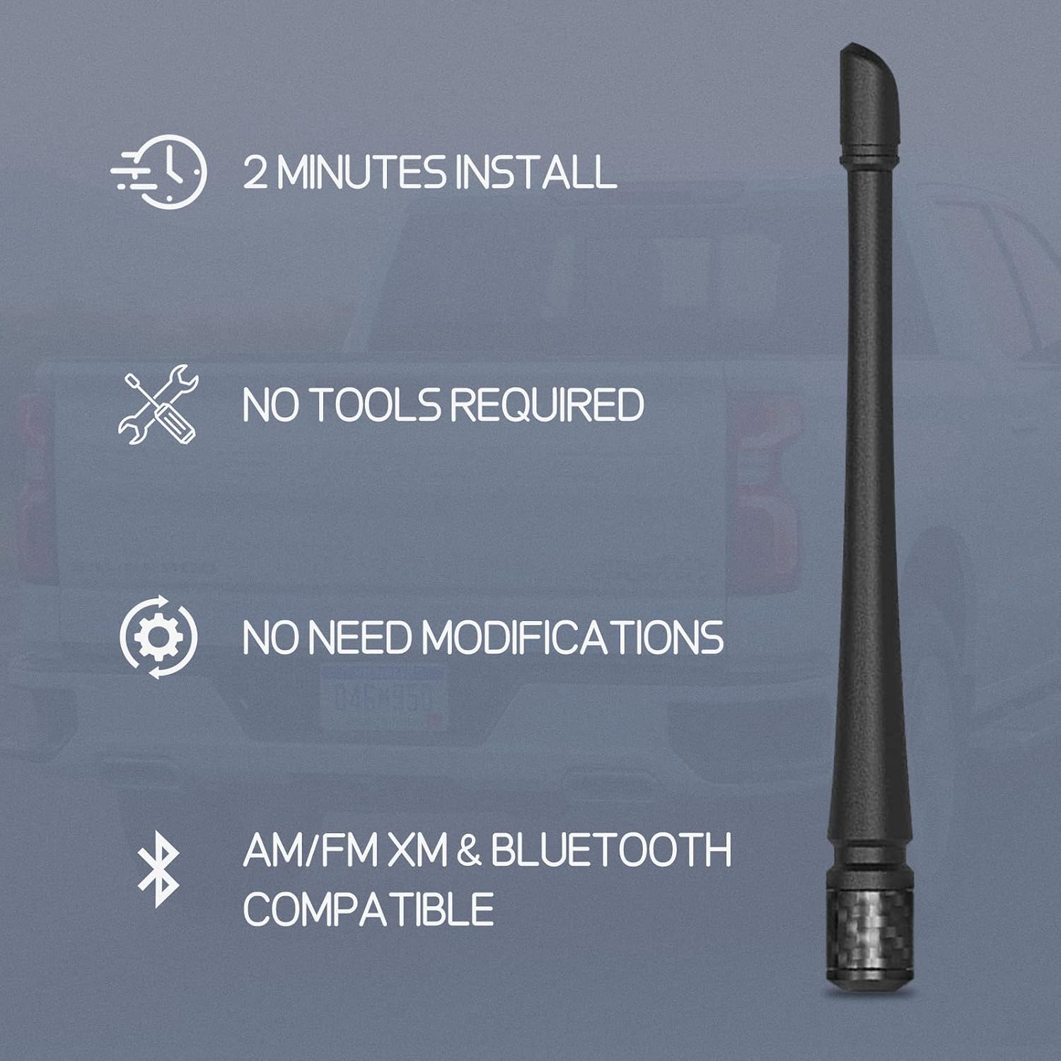 POSAID 7inch Antenna for Chevy Silverado and GMC Sierra Denali 1500 2500 3500 Fexible Rubber Truck Antenna Replacement with Optimized FM/AM Reception