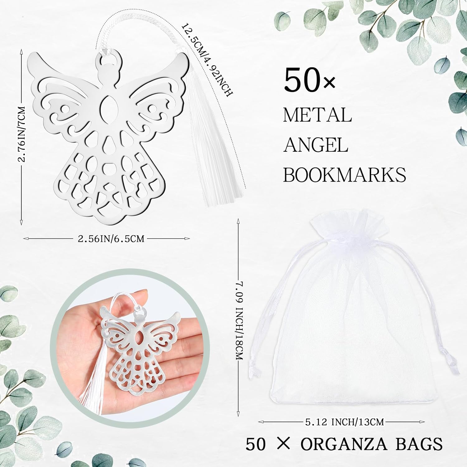 Seajan 50 Sets God's Garden Funeral Supplies for Celebration of Life Memorial Seeds Packets Angel Bookmark Thank You Tags Sympathy Gifts for Loss of Loved One, No Seeds