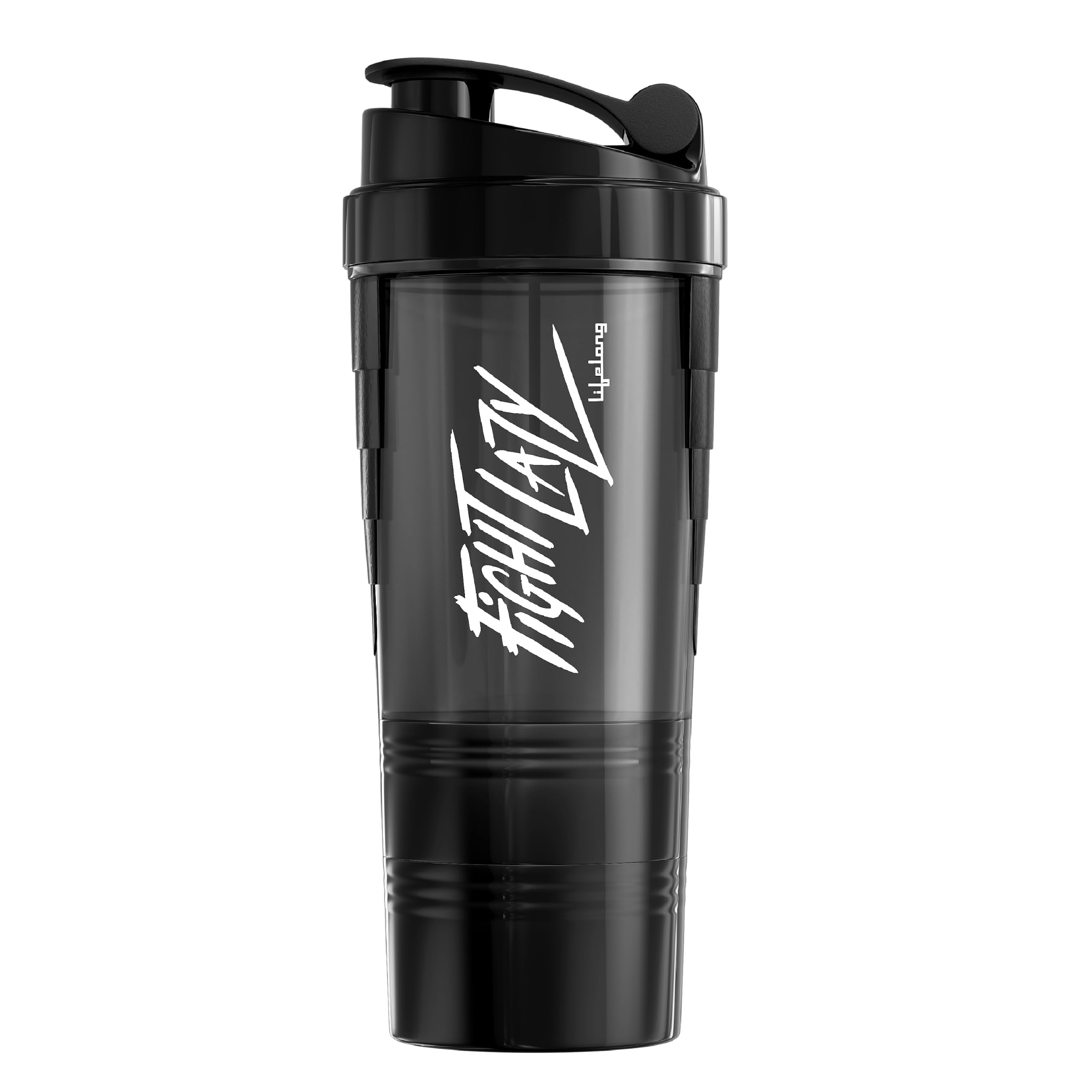Lifelong Protein Shaker Bottle for Gym | 500 ml Bottle| 2 Storage Compartments for Pre Workout & Supplements| Steel Whisk| Leakproof | BPA-Free Shaker For Gym | Sipper Water Bottle for Adults (Black)-image-46