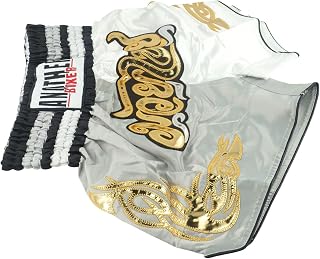 Anotherboxer - Pantalones cortos de Muay Thai, color morado y rosa, pantalones de lucha de kickboxing, cintura elástica, XS 3XL (XL negro y amarillo)