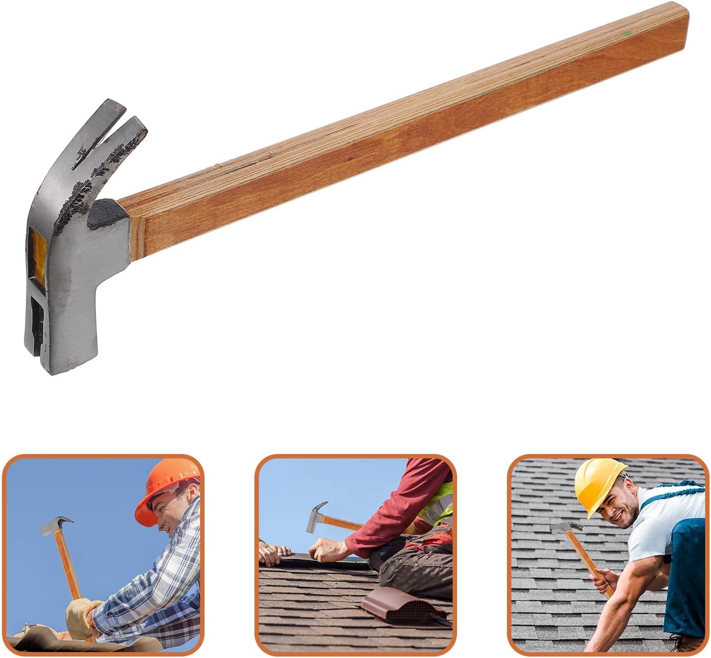SHINEOFI Multifunctional Claw Hammer with Compressed Wood Handle Anti-skid Grip Nail Puller Wear-resistant Design for DIY Repair and Household Use