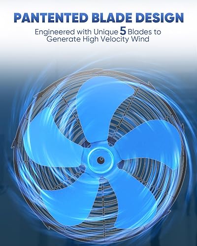 Miniatura 4 de Ventilador de pared de 18 pulgadas para exteriores, ventilador de pared de metal de 4300 CFM, ventilador de pared de alta velocidad de 3 velocidades