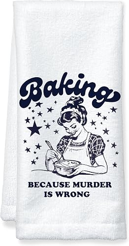 PWGSOT Funny Housewife Baking Kitchen Hand Towels 16x24 inch, Baker Gifts for Wo