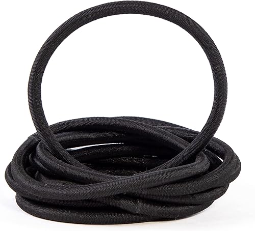 Miniatura 4 de Tienda Basics Elástico grueso, negro, 0.157 in, paquete de 9