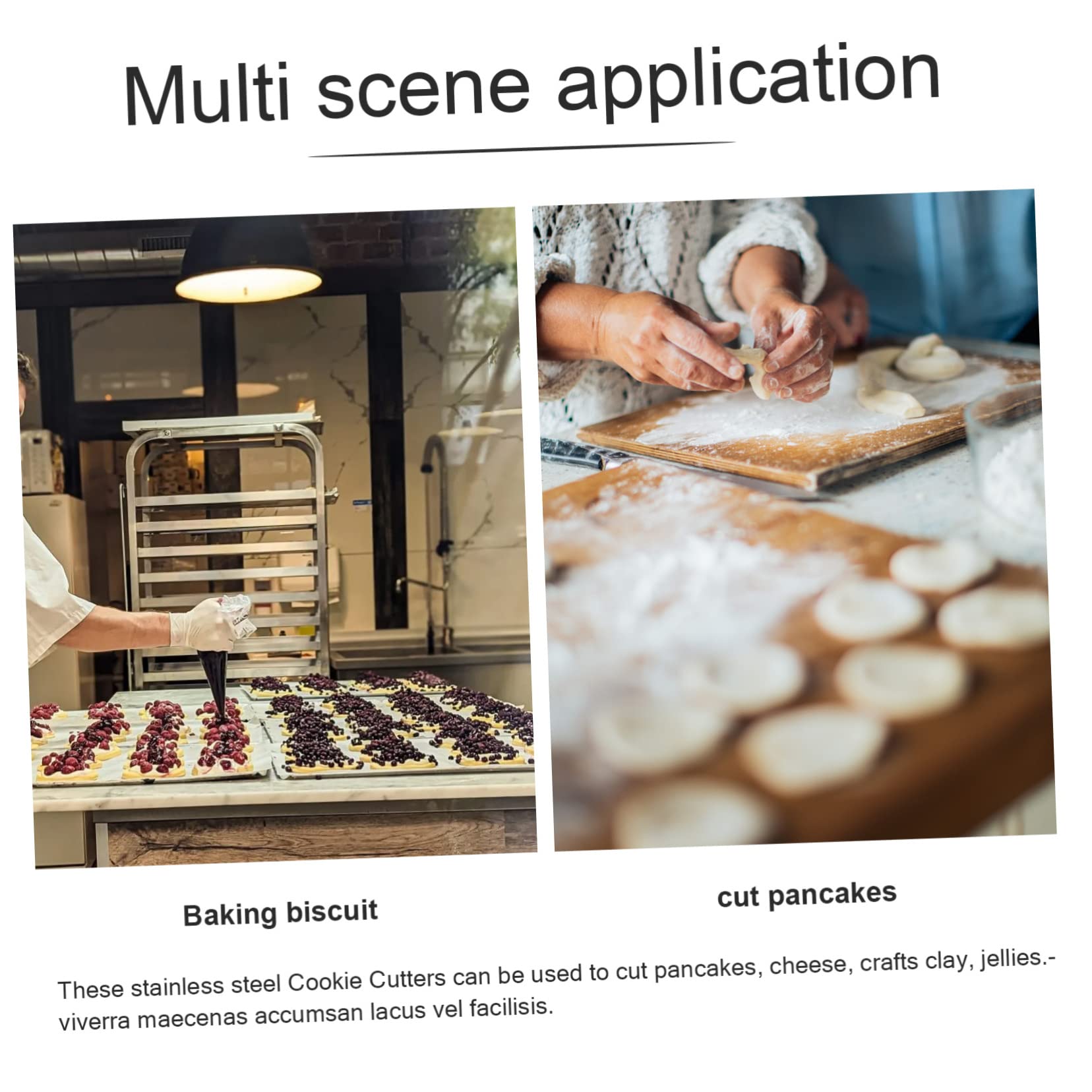 Cabilock 4 Juegos Molde De Galletas Sartenes Moldes De Galletas Para Hornear Cacerola Cortador De Galletas Estera Cortadores De Galletas Redondos Horneando Acero Inoxidable 6 Piezas * 4