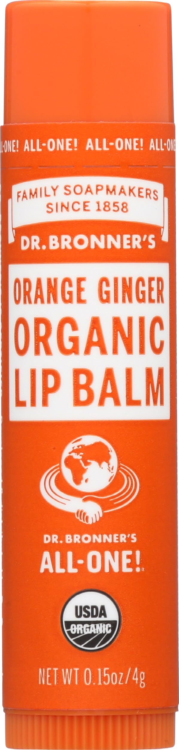 Dr Bronner's, Lip Balm Orange Ginger Organic, 0.15 Ounce