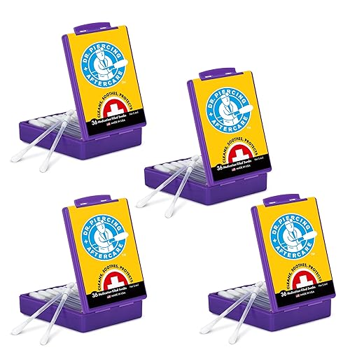 DR. PIERCING AFTERCARE Hisopos Solución salina para piercings Limpiador de piercings de nariz y oreja Lavado salino, limpiador de orificios para