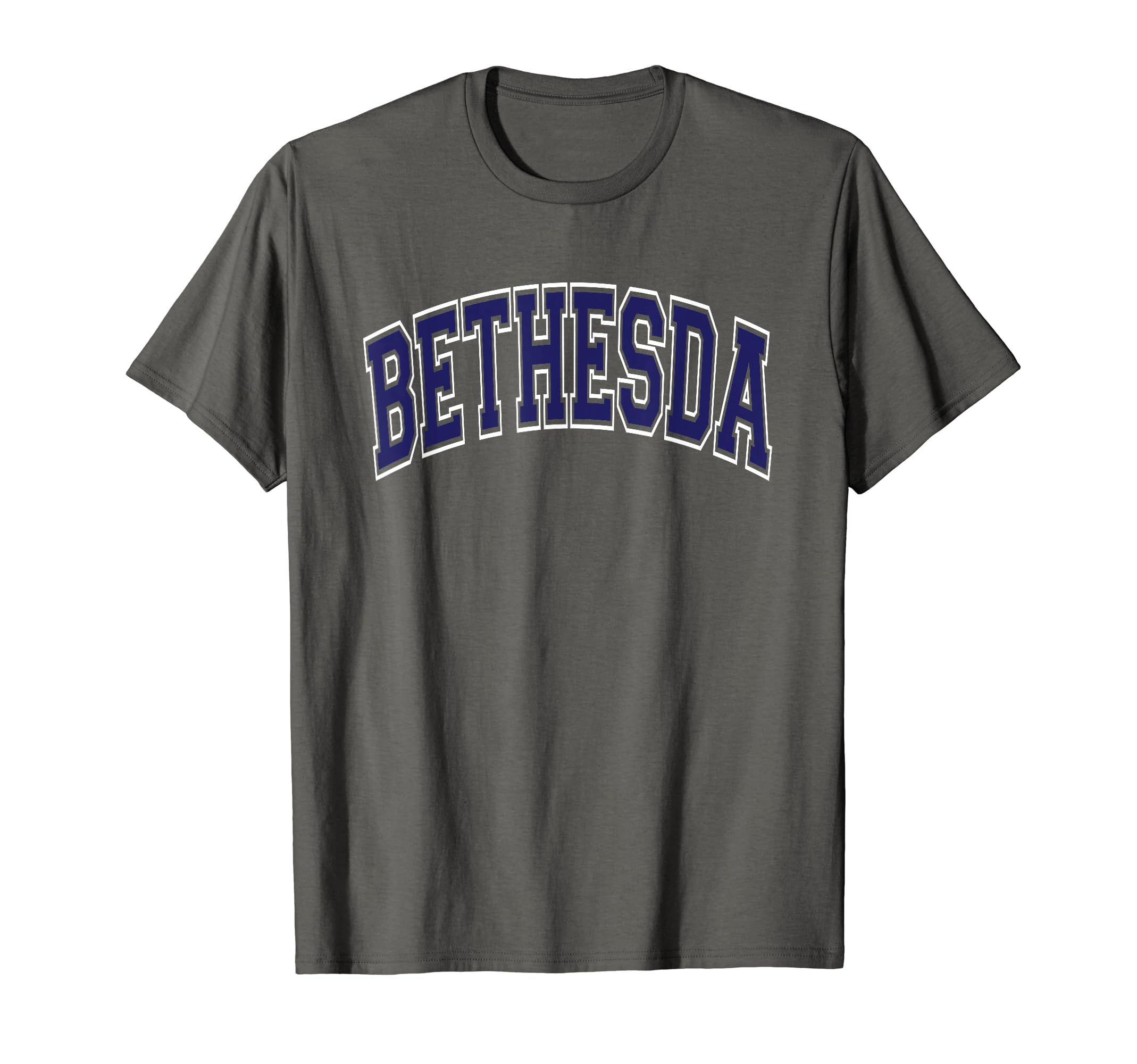133 Apparel Bethesda MDBethesda Arched Dark Blue Text T-Shirt