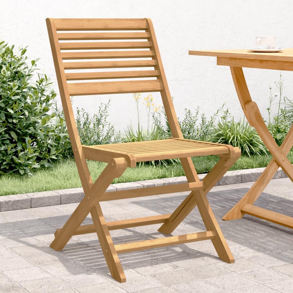 Chaise de jardin pliante en bois d'acacia Homgoday lot de 2