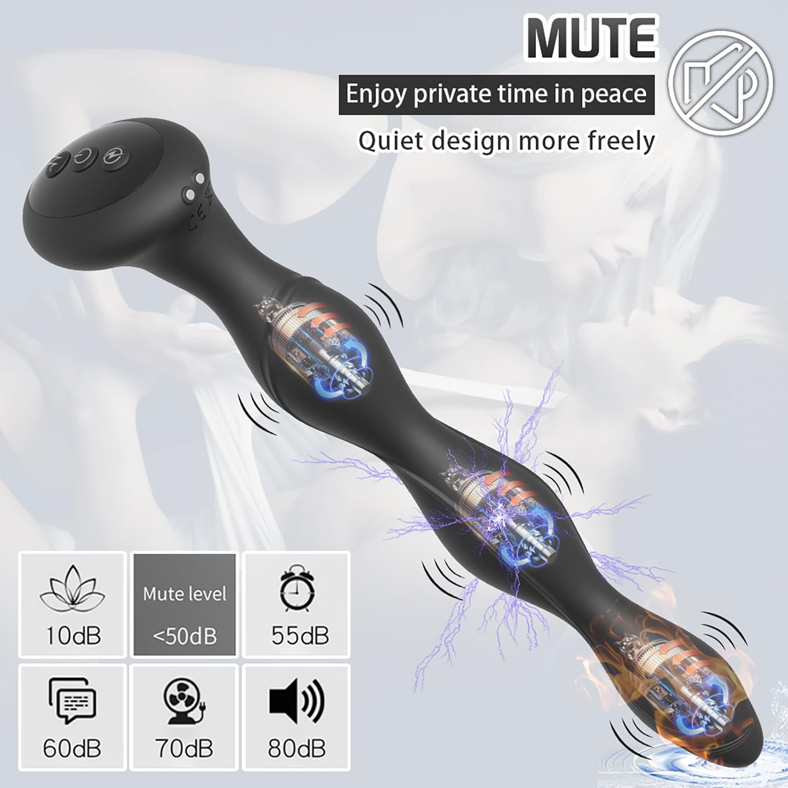 HXLXW Analvibratoren Anfänger Analplug# für Männer und Frauen mit 10 Vibrationsmodi und 5 Elektroschockmodi Dildo Vibrationen Sexspielzeug, G-Spot Prostate Stimulator Massager für Parre Extrem Sex
