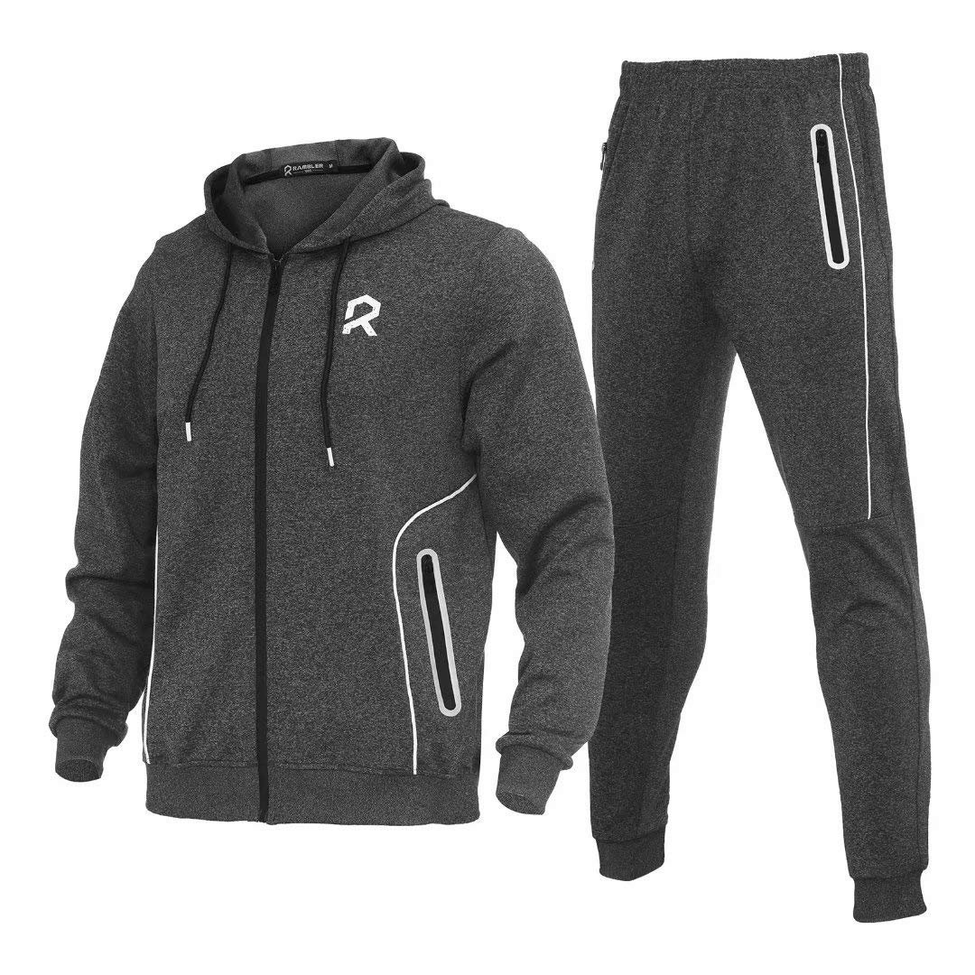 R RAMBLER 1985Men's Tracksuit Active fashion Hoodie outifts zip sweatsuit set jogger sportswear