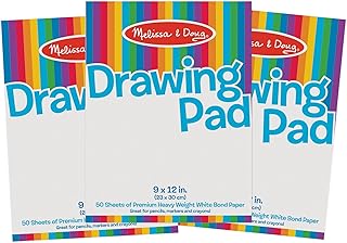 Melissa & Doug Drawing Paper Pad (9 x 12 inches) - 50 Sheets, 3-Pack - Kids Drawing Paper Pad, Coloring Art Pads For Kids,...