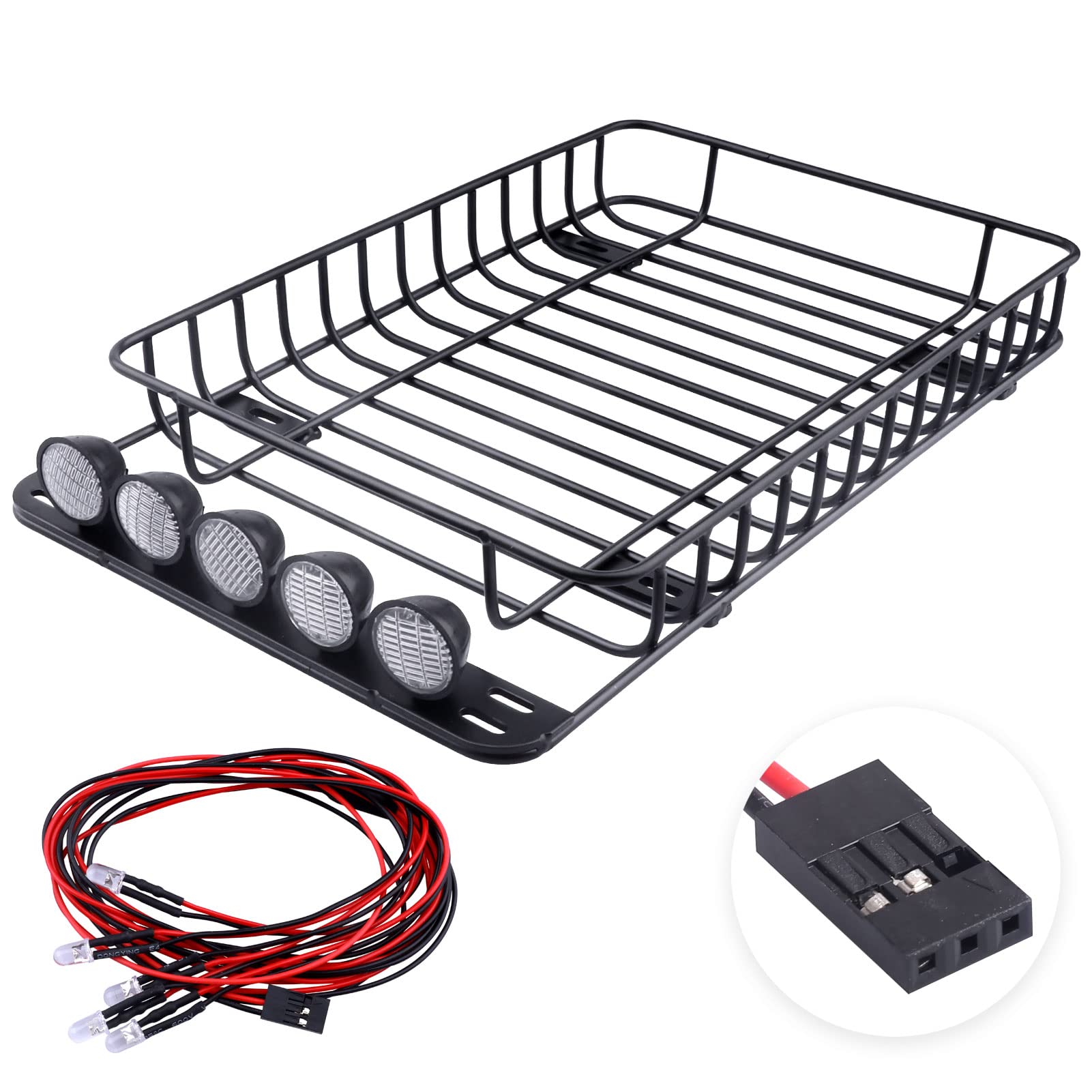 Barre LED Haute Luminosité En Alu Pour Voiture RC 1/10 Crawler – Facile à Fixer Sur Le Toit, Look Cool Et éclairage Puissant