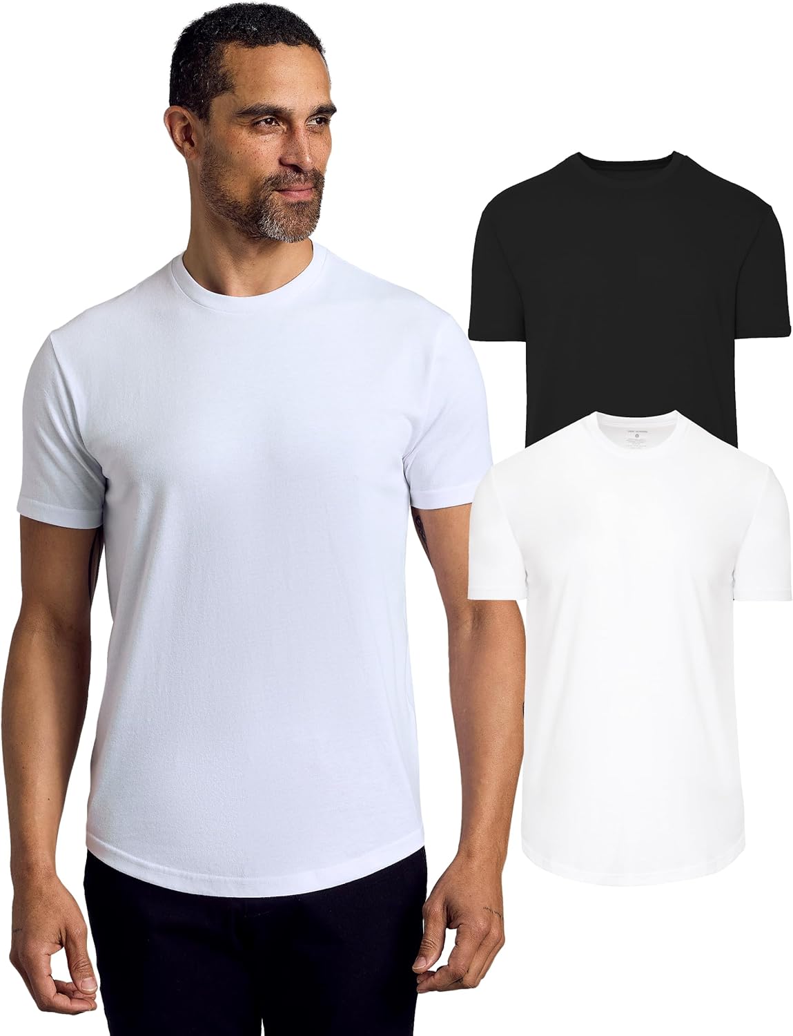 True Classic Mens T-Shirts – Curved Hem Tee Mens, Hipster Shirts for Men, Long Tail T Shirts for Man, Drop Cut Lounge/Sleep