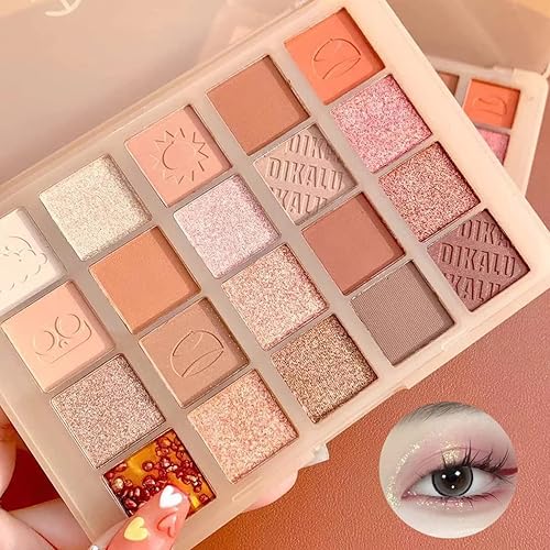 EYDEVRO Paleta de sombras de ojos de 20 colores, maquillaje brillante mate y brillante, paleta de maquillaje coreano, tonos de alta pigmentación,