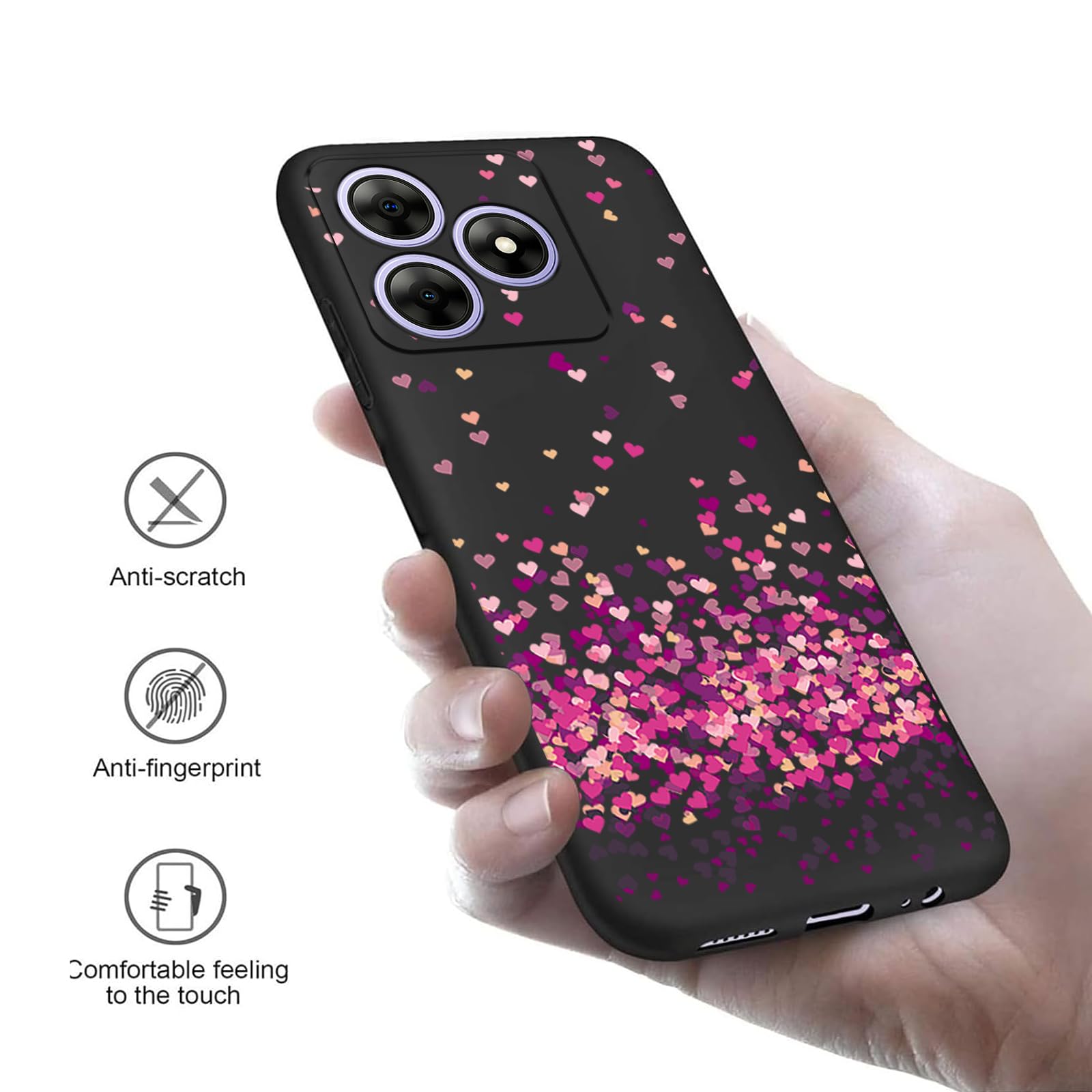 Funda Y Protector De Pantalla Para Doogee Note 58/58 Pro - Carcasa TPU Negra + Vidrio Templado, Protección Contra Caídas