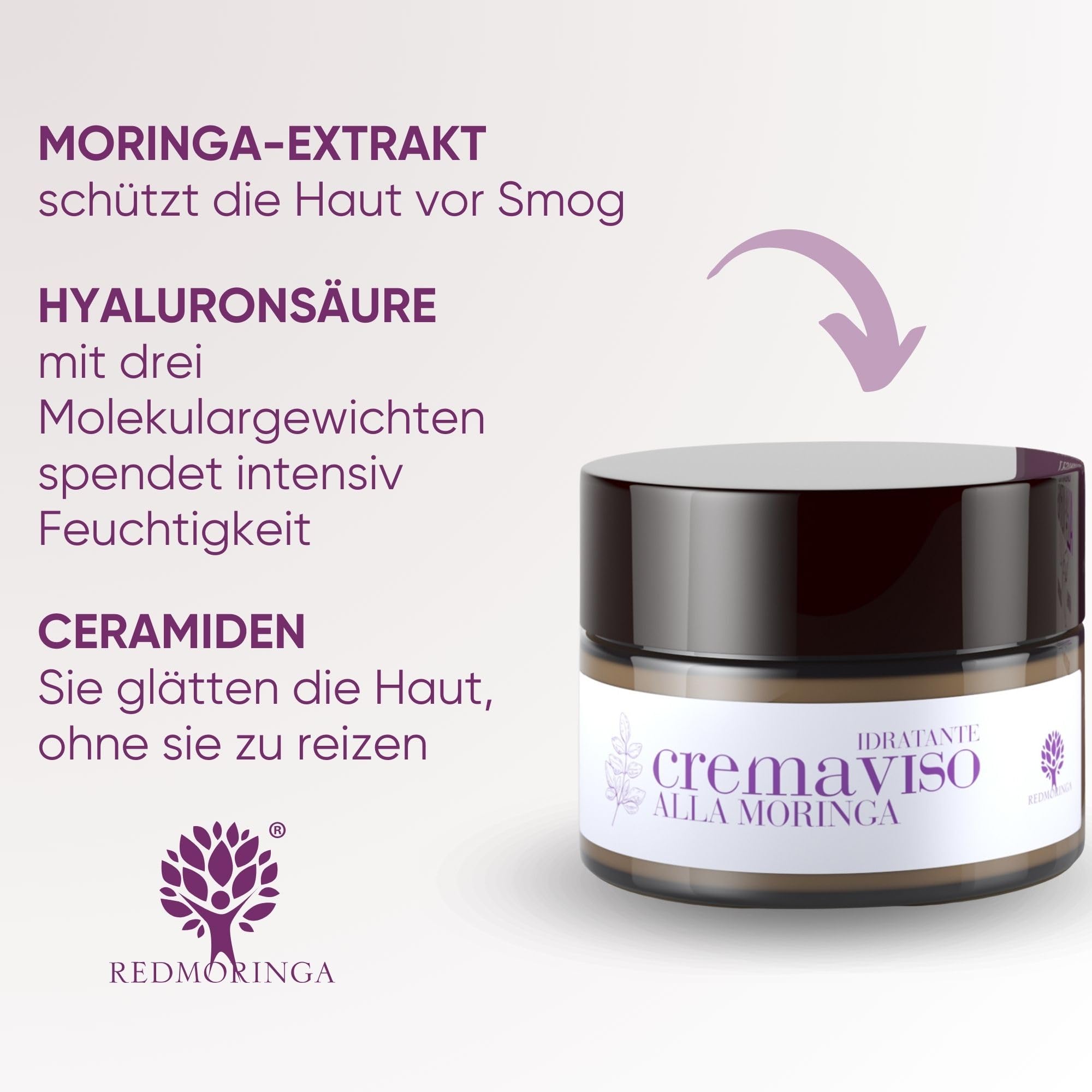 Geschenkset für Damen, komplettes Hautpflege-Set auf Basis von Moringa Bio | mit Gesichtscreme, Anti-Faltenserum, Kollagen-Ergänzungsmittel | Geschenkidee für Damen RedMoringa Hautpflege-Set |