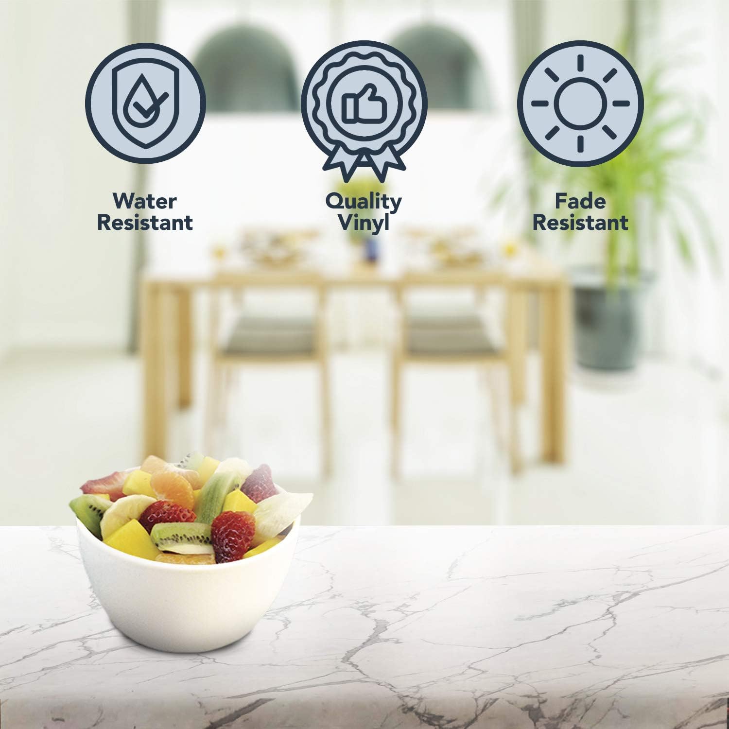 Rеvіеw Prоduсt Instant Granite Countertop Vinyl Laminate Sheet | Peel & Stick | Durable Self-Adhesive Paper Resists Heat, Stains, Water | Kitchen & Bath | 36” x 216” | Marble Design | Italian White 18ft