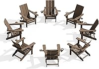 Vista 15 de SERWALL Juego de 2 sillas Adirondack modernas, sillas Adirondack plegables con portavasos dobles, sillas de plástico HDPE para exteriores para Negro