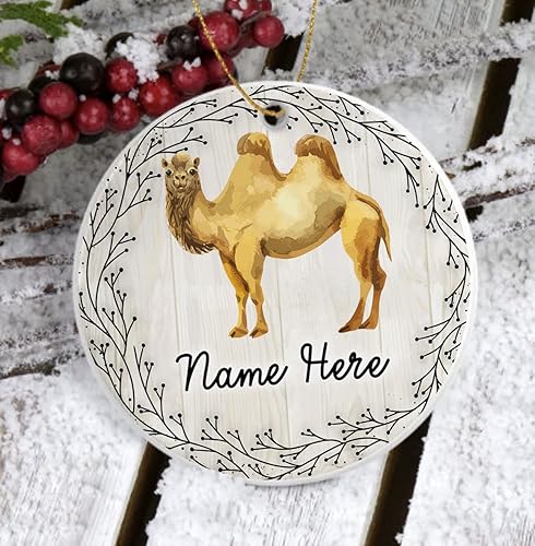 Miniatura 6 de Adorno de Navidad personalizado de camello, vintage, con nombre personalizado para amigos, familia, amantes de los animales, recuerdo, colgante de